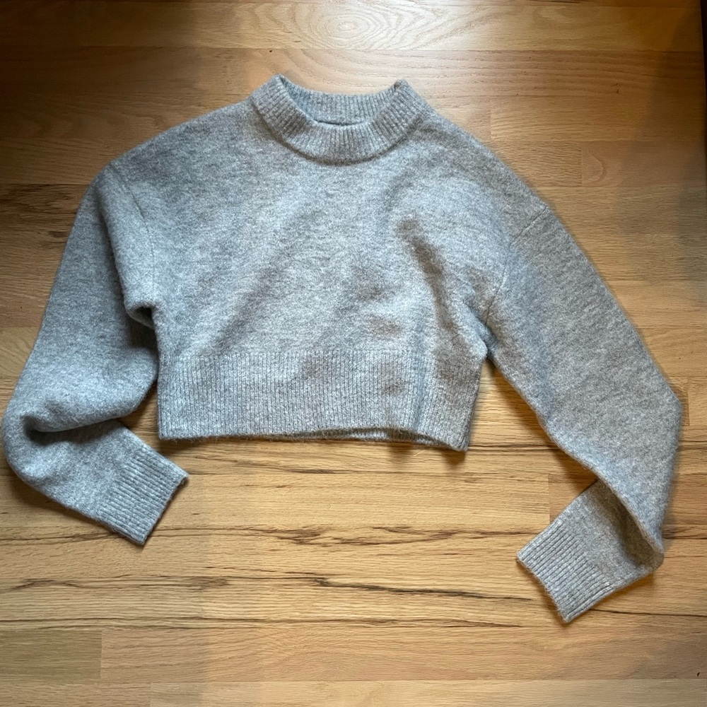 Zara Light Gray Women's Turtleneck Sweater